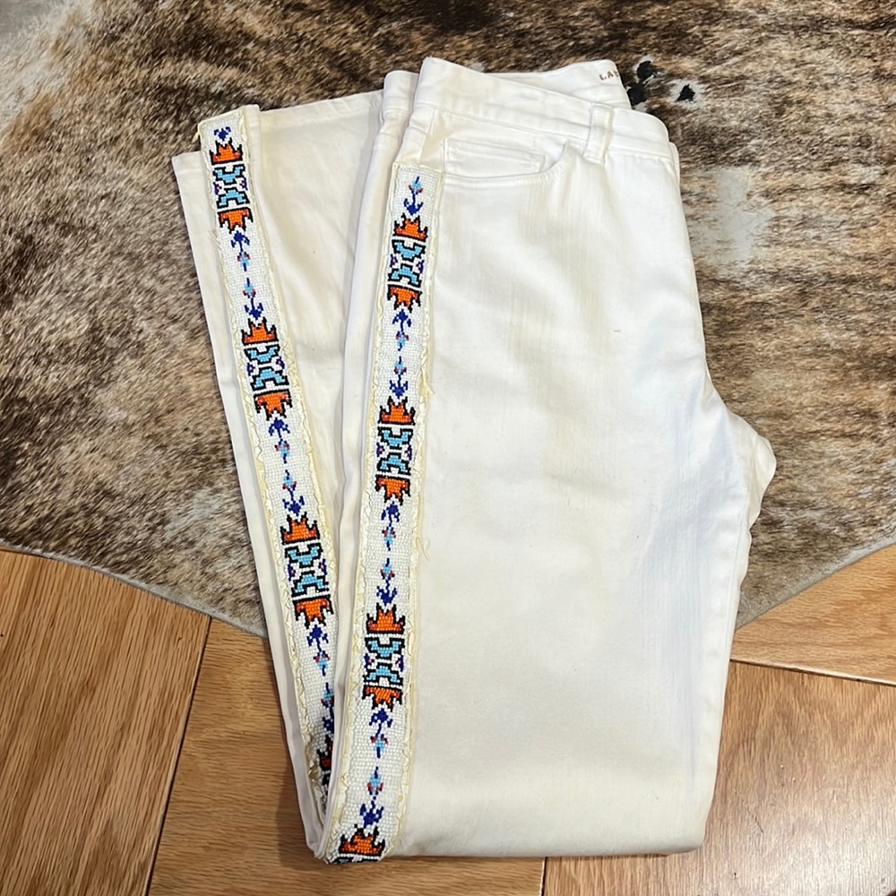Ralph Lauren Vintage Jeans! White with Beats. Size 6 .
